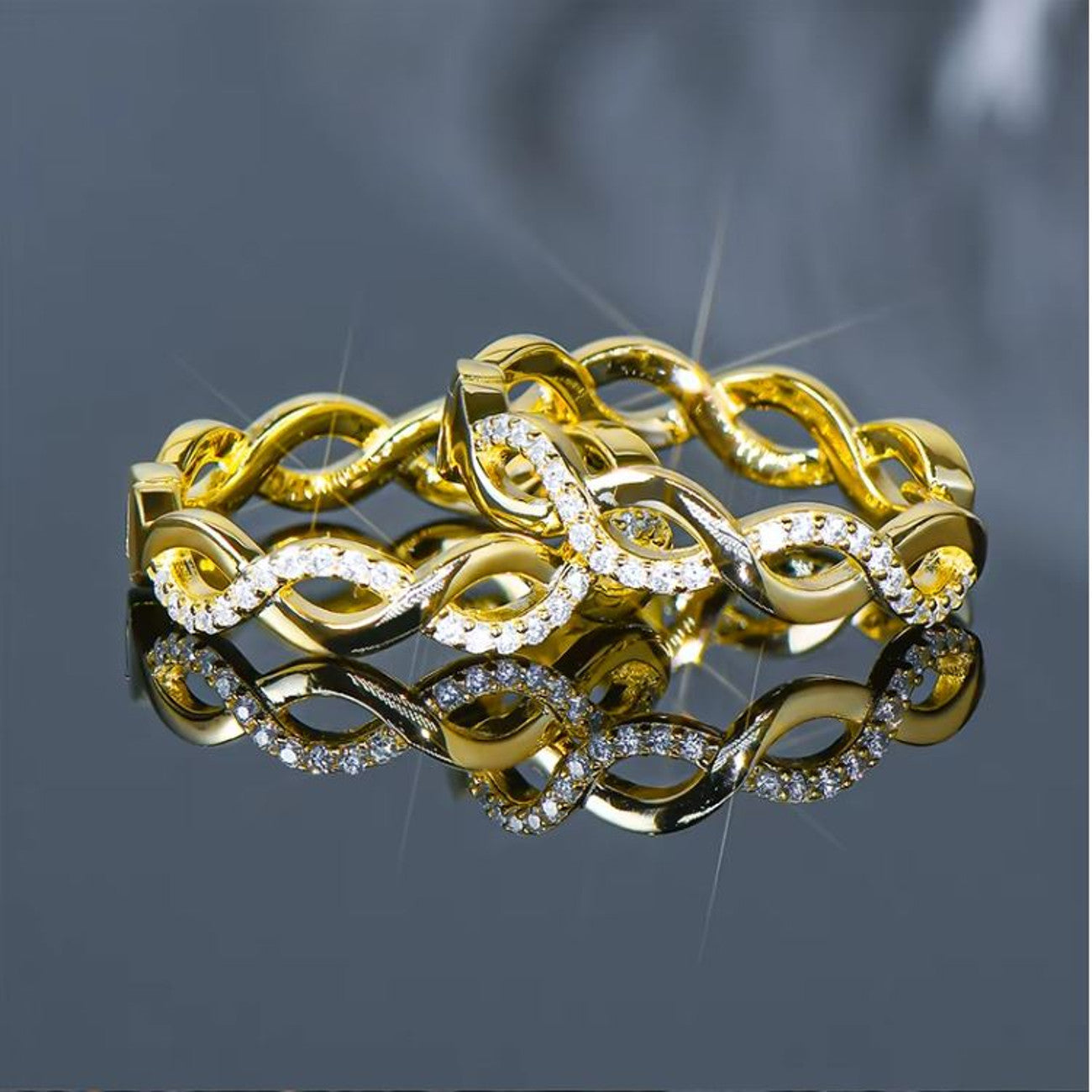 Creolen gedreht mit Moisannite Silber od. Gold KARMA