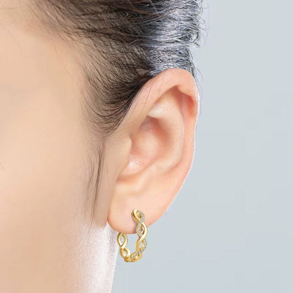 Creolen gedreht mit Moisannite Silber od. Gold KARMA