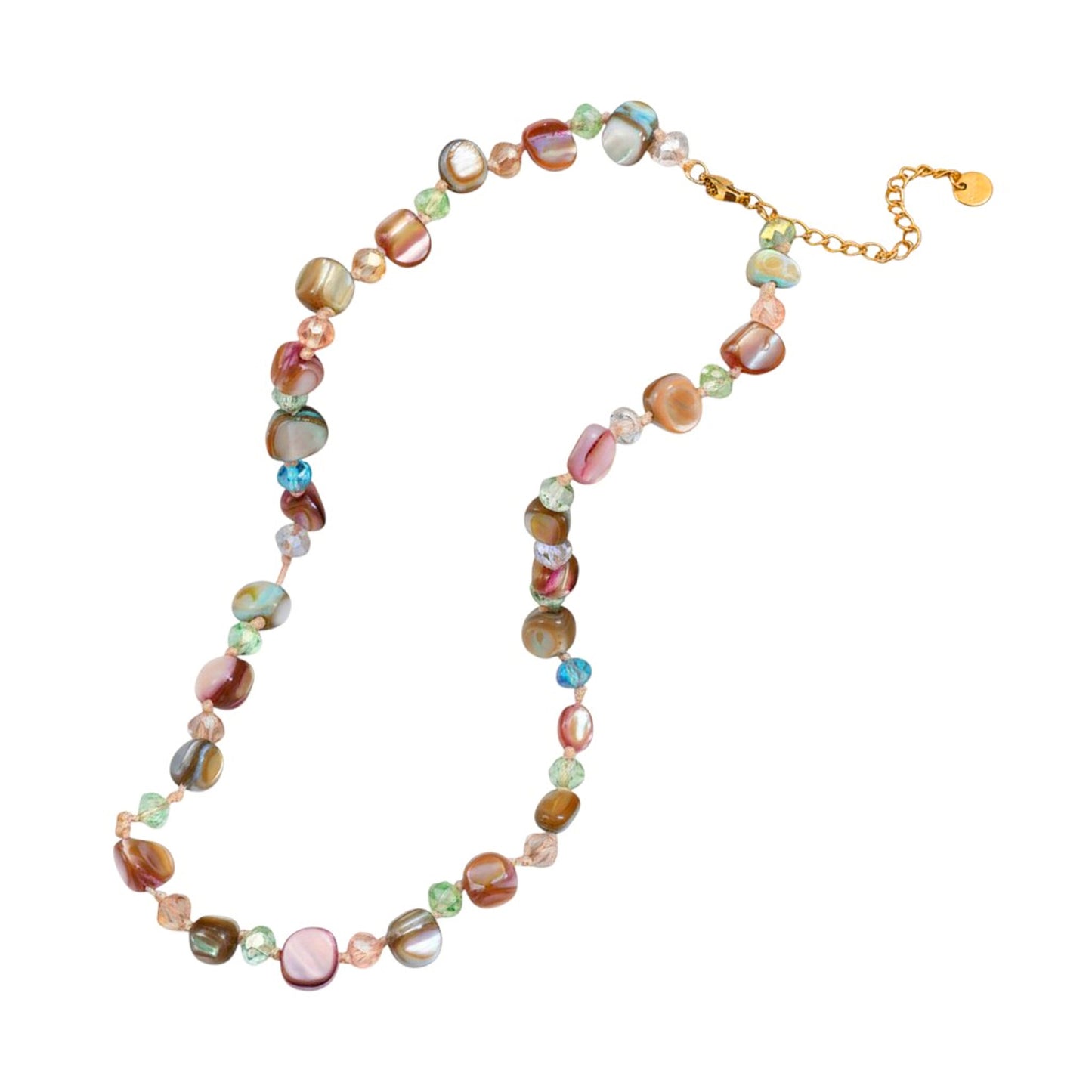 Halskette Damen bunt modern Glas & Steine Kette Damenhalskette KARMA