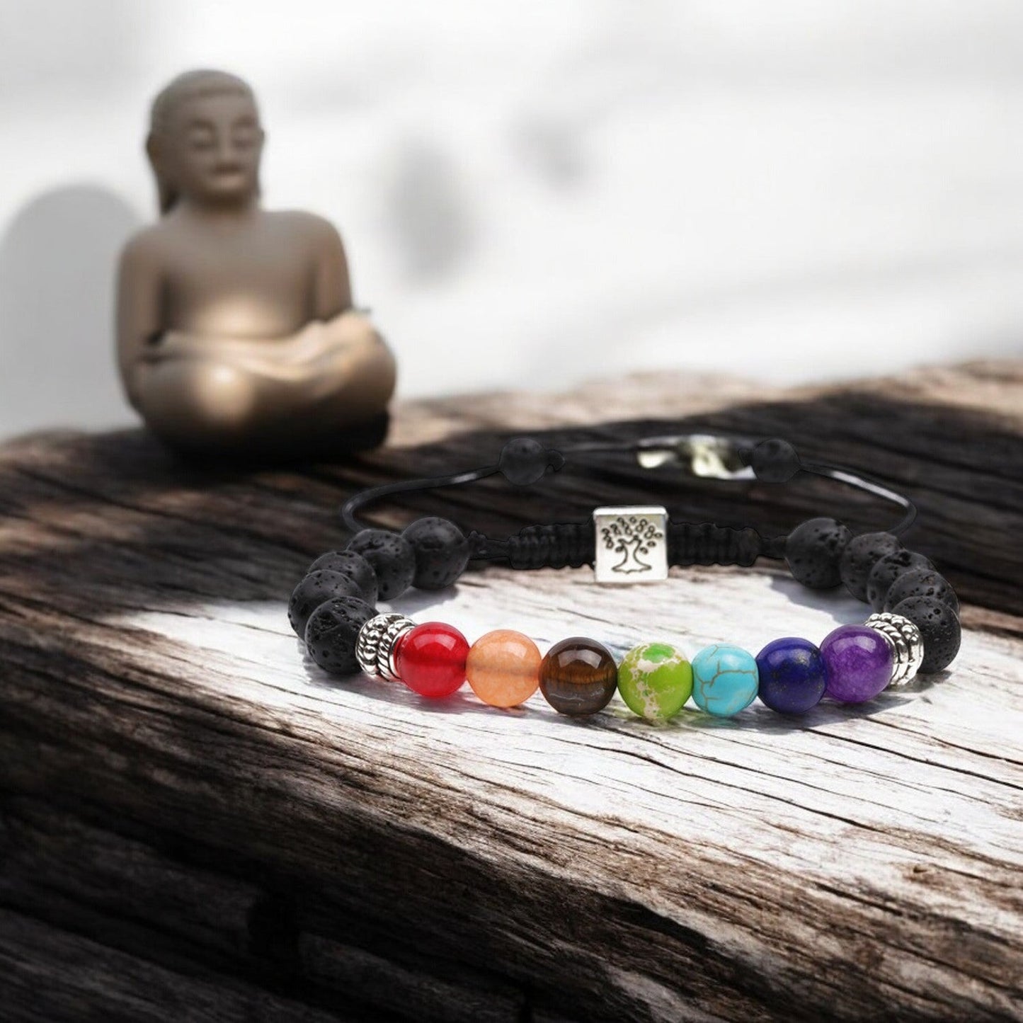 Perlenarmband Chakra Lavasteine KARMA