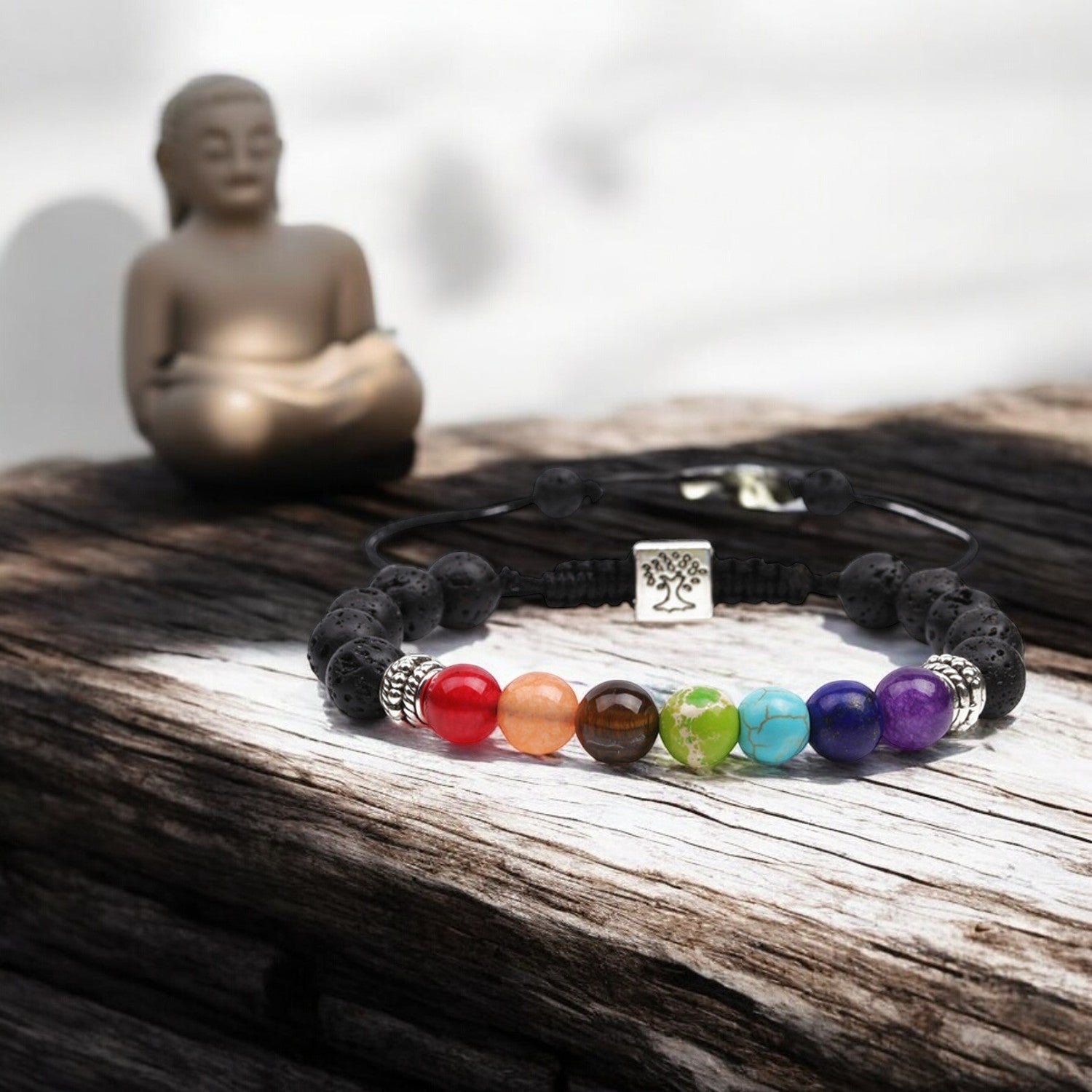 Perlenarmband Chakra Lavasteine KARMA