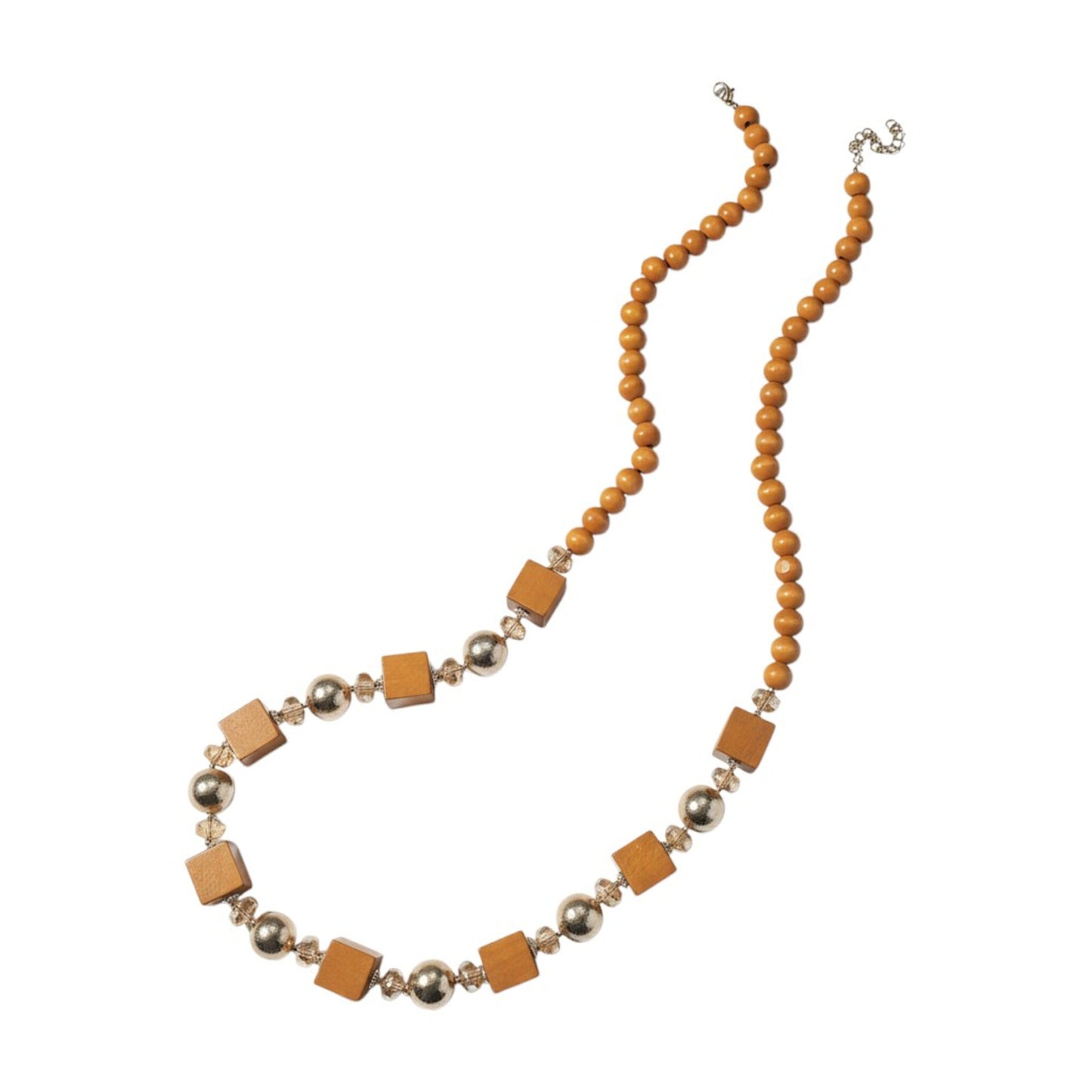 Lange Halskette Holz Braun Damen KARMA