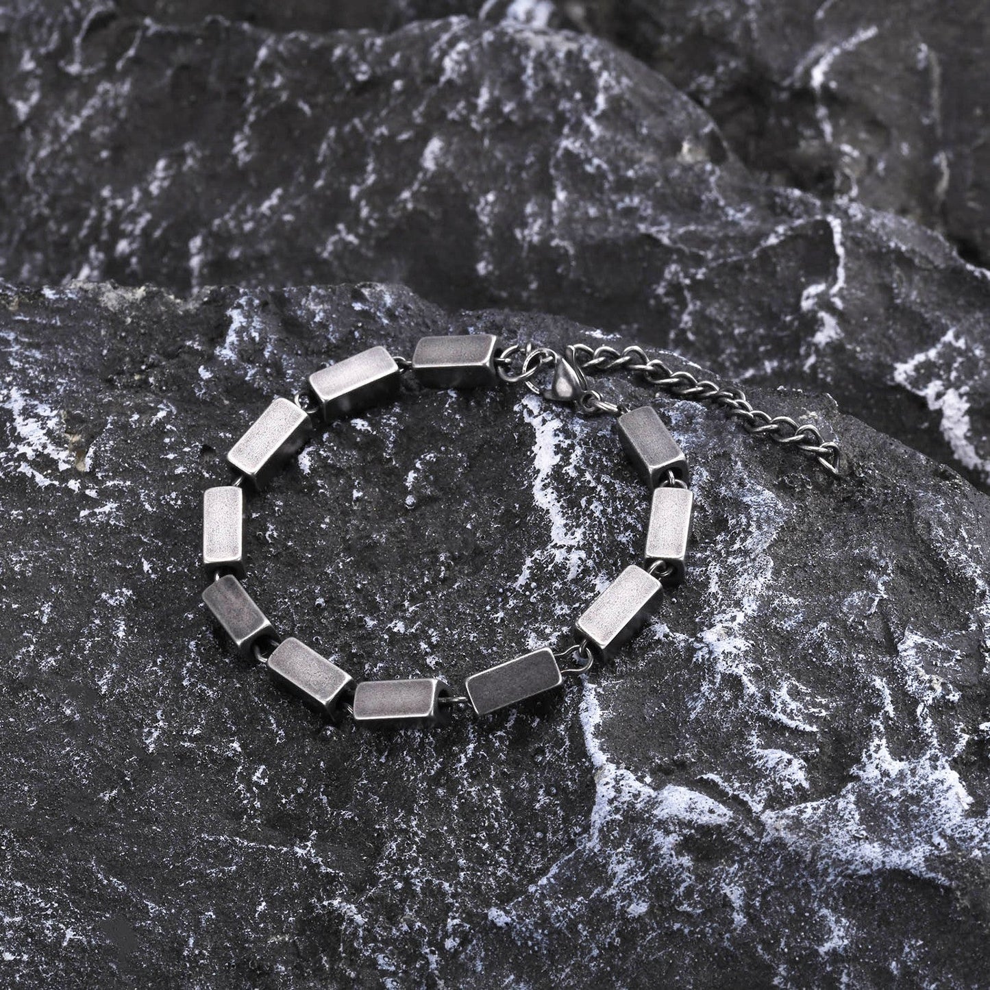 Herrenarmband Edelstahl grau KARMA