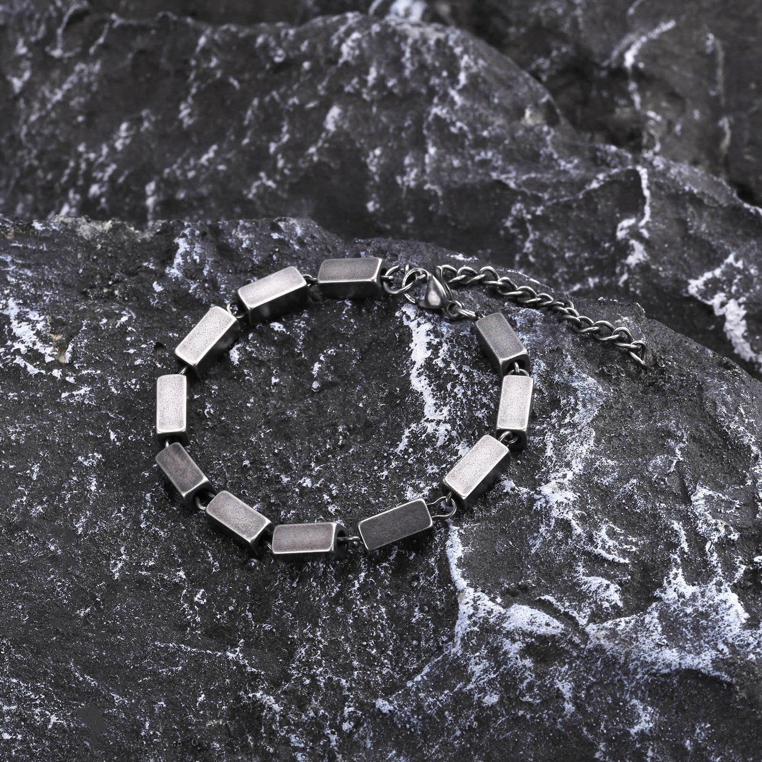 Herrenarmband Edelstahl grau KARMA