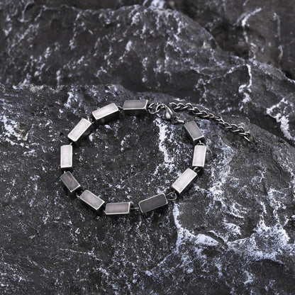 Herrenarmband Edelstahl grau KARMA