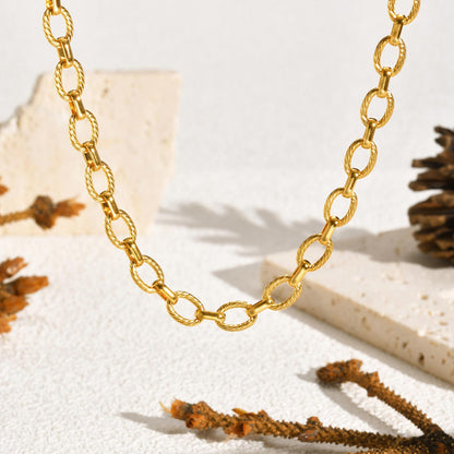 Schmuckset Armband und Halskette Edelstahl Gold KARMA