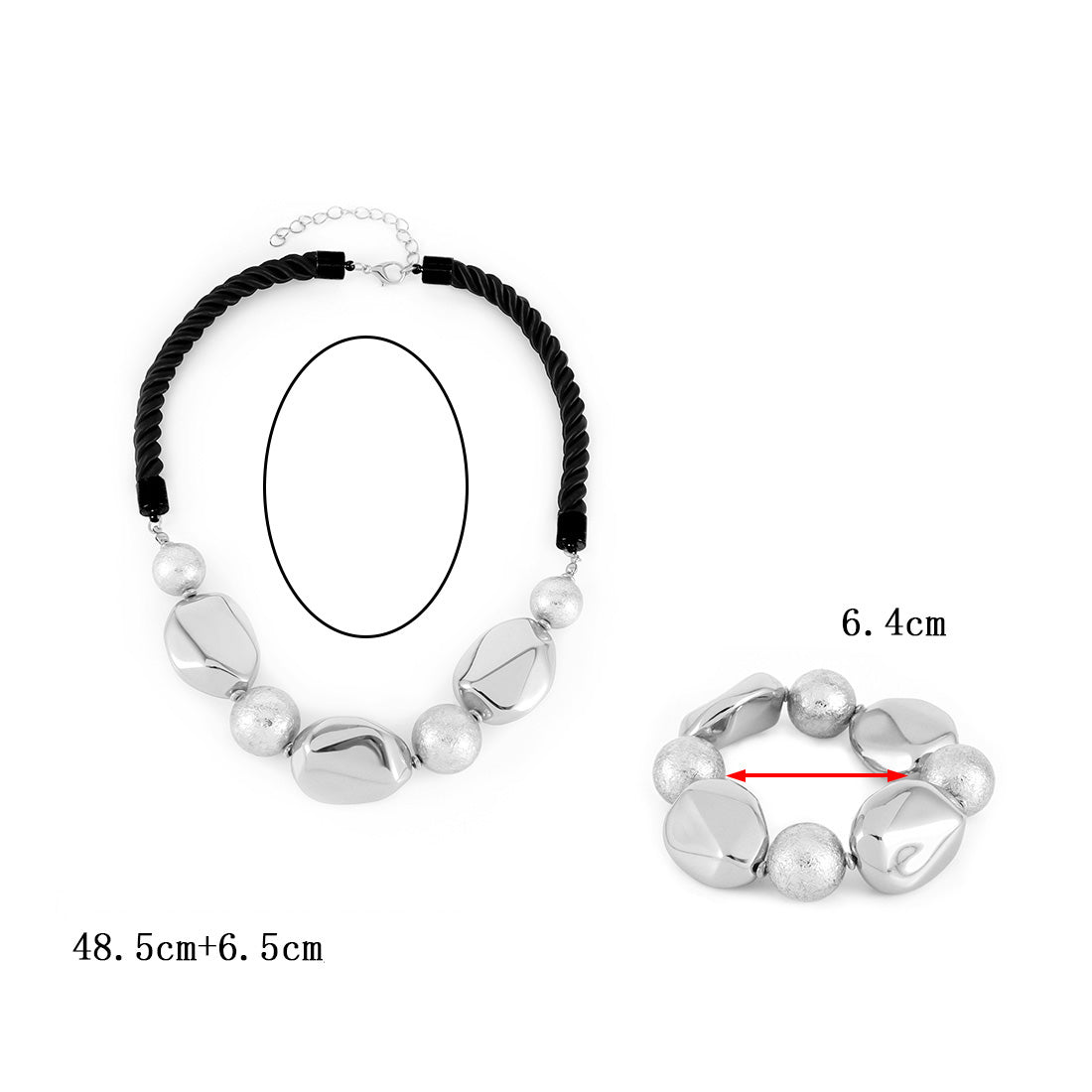 Schmuckset Silber oder Gold Armband Halskette KARMA