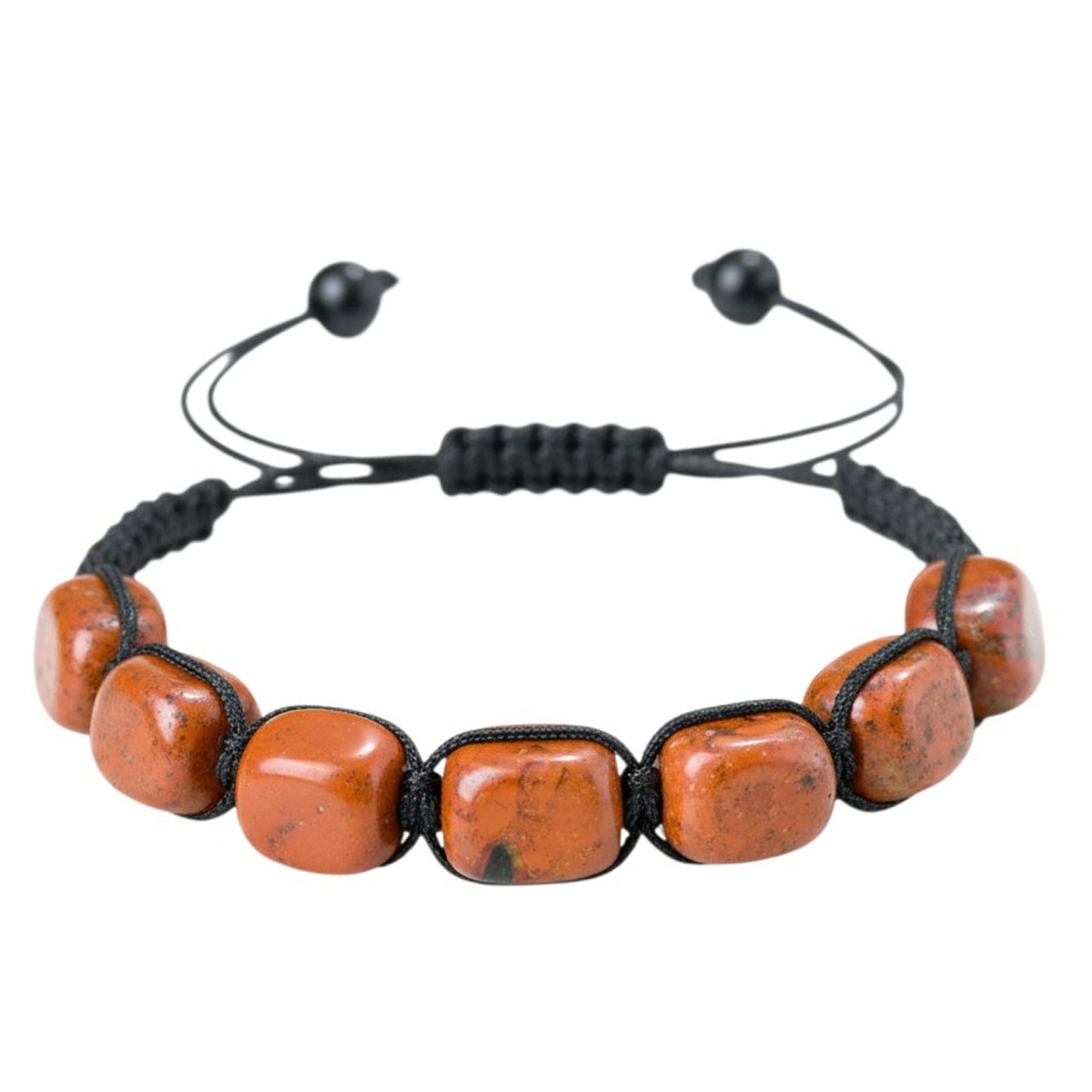 Armband Naturstein Jaspis Braun Textil Unisex Karma