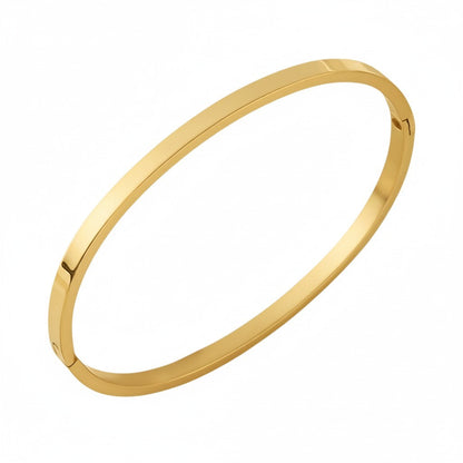 Armreif Gold oval 6 cm Damen Edelstahl vergoldet hypoallergen Damenarmreif Armschmuck Karma