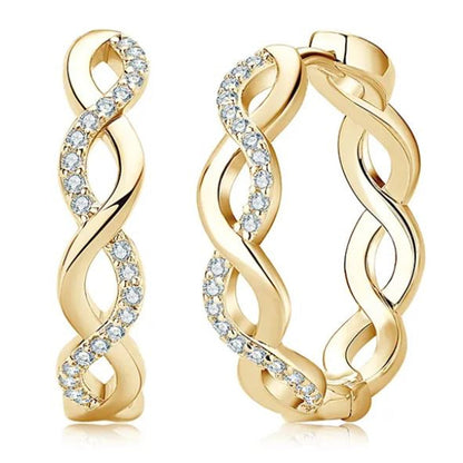 Creolen gedreht mit Moisannite Silber od. Gold KARMA