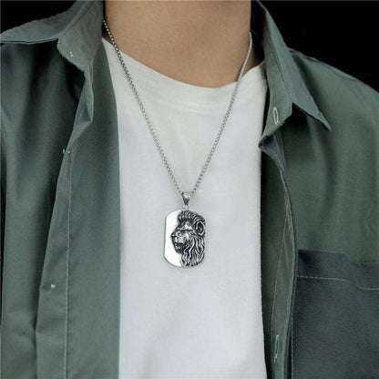 Halskette Löwe Silber Herren Edelstahl modern