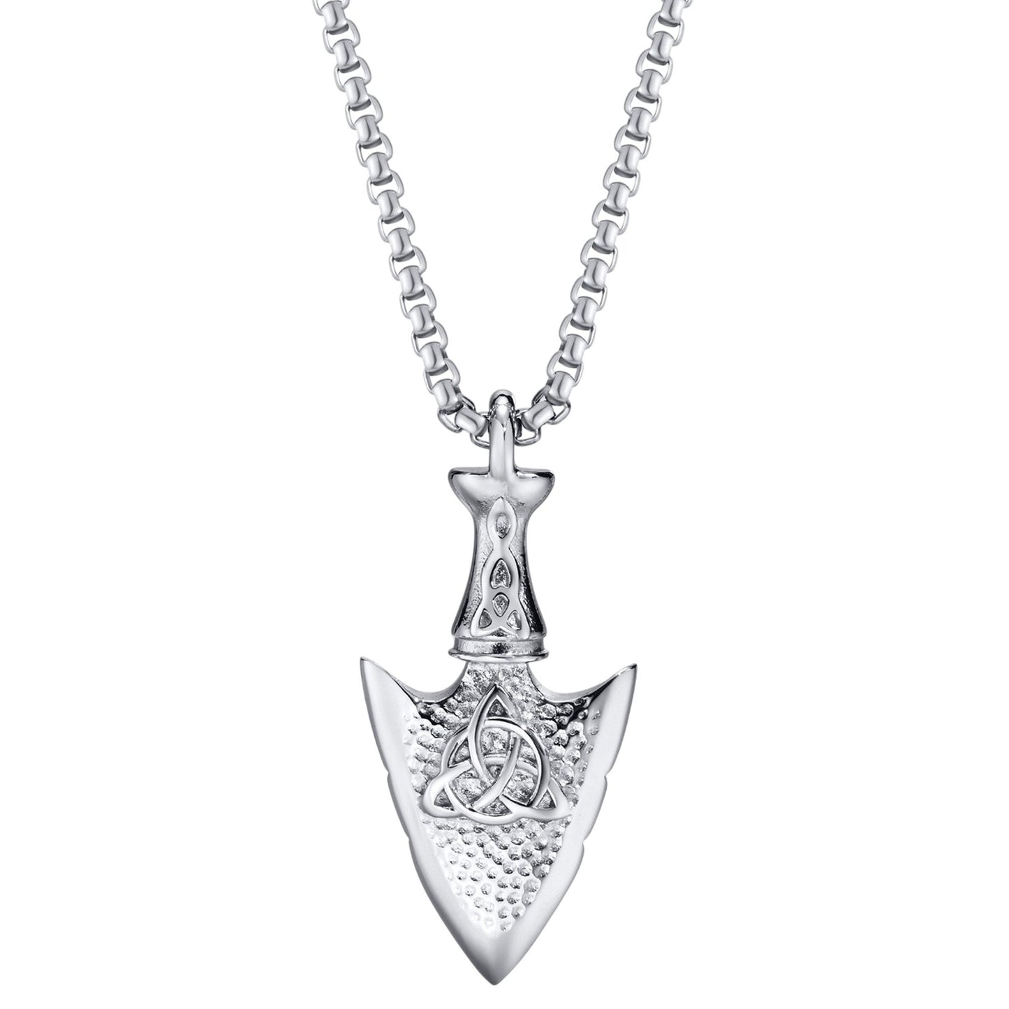 Kette Pfeilspitze Silber Herren Edelstahl Halskette KARMA