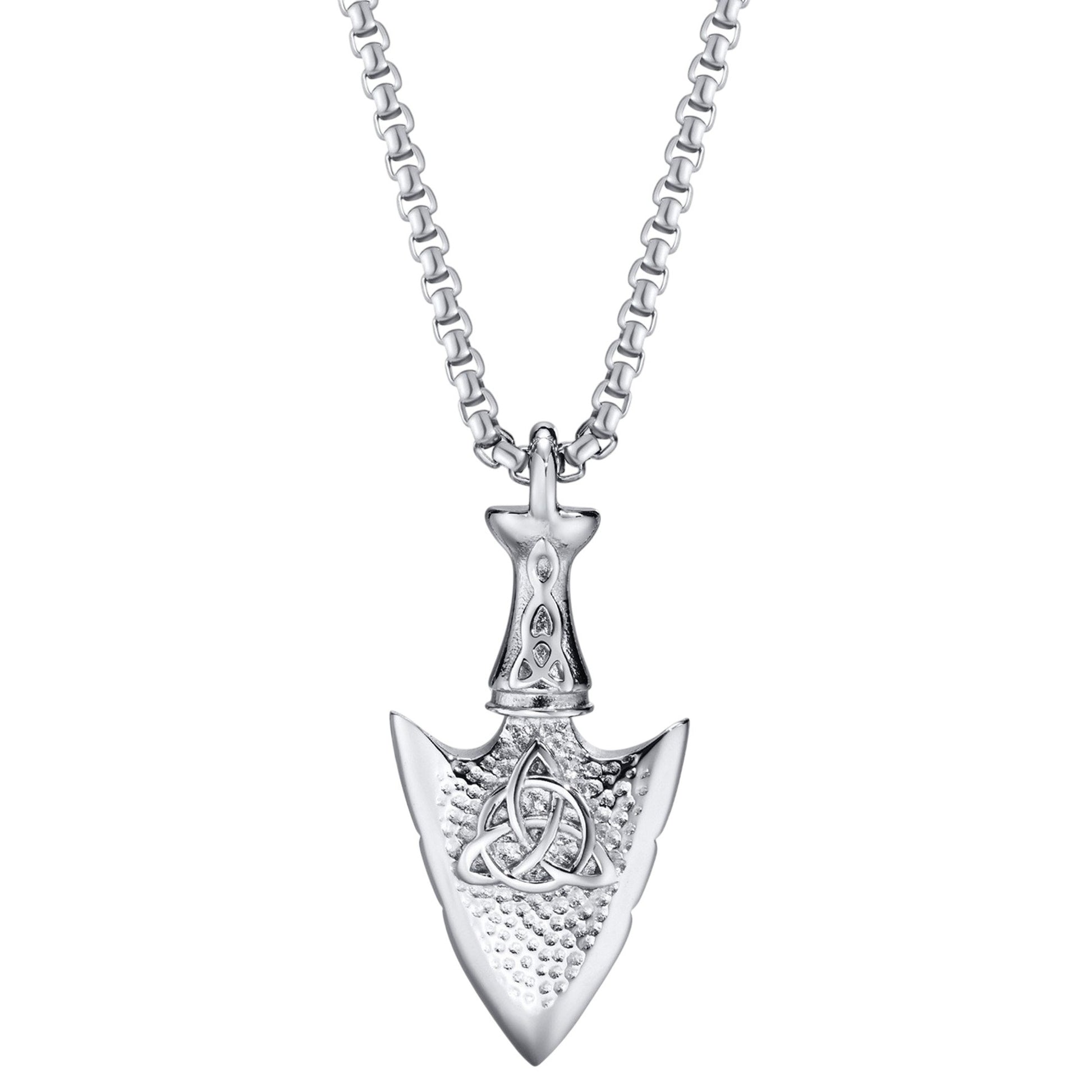 Kette Pfeilspitze Silber Herren Edelstahl Halskette KARMA