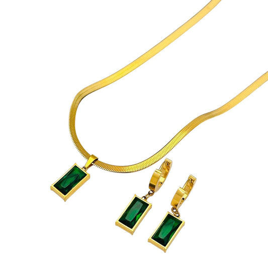 Schmuckset Gold Grün Karma