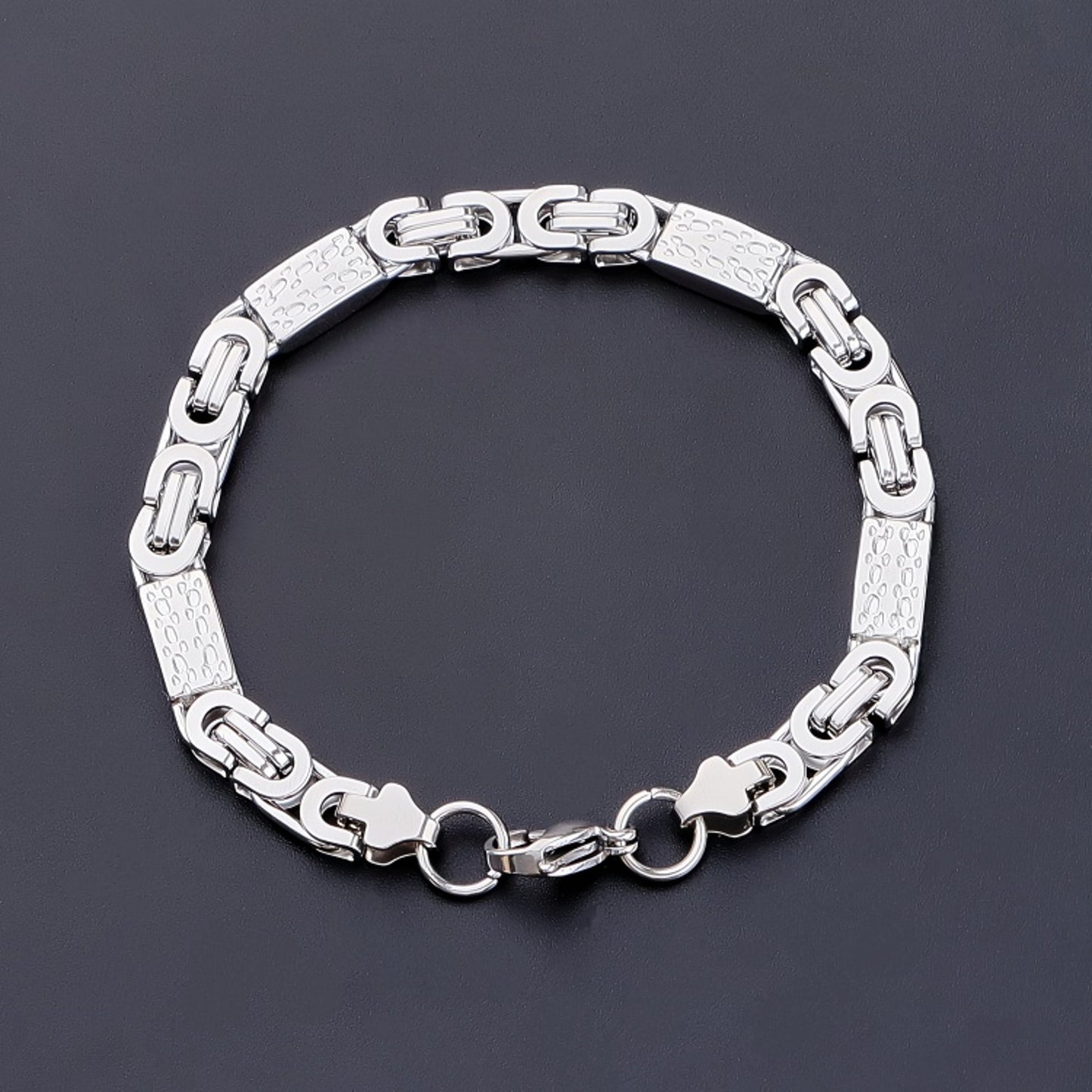 Schmuckset Herren Silber Edelstahl Armband und Kette in Schmuckbox Karma