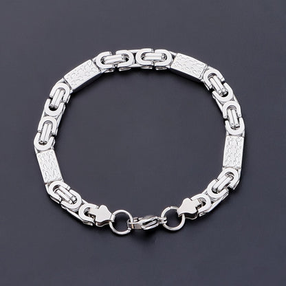 Schmuckset Herren Silber Edelstahl Armband und Kette in Schmuckbox Karma