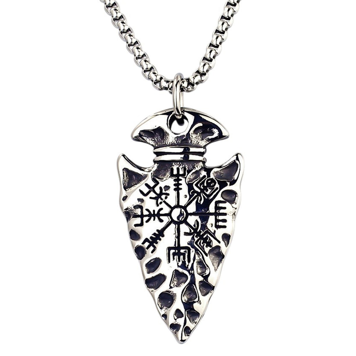 Halskette Herren Pfeilspitze Silber 60 cm Edelstahl Metall Kette rostfrei Karma