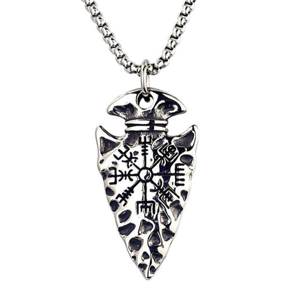 Halskette Herren Pfeilspitze Silber 60 cm Edelstahl Metall Kette rostfrei Karma