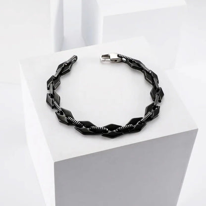 Herrenarmband Schwarz Edelstahl KARMA