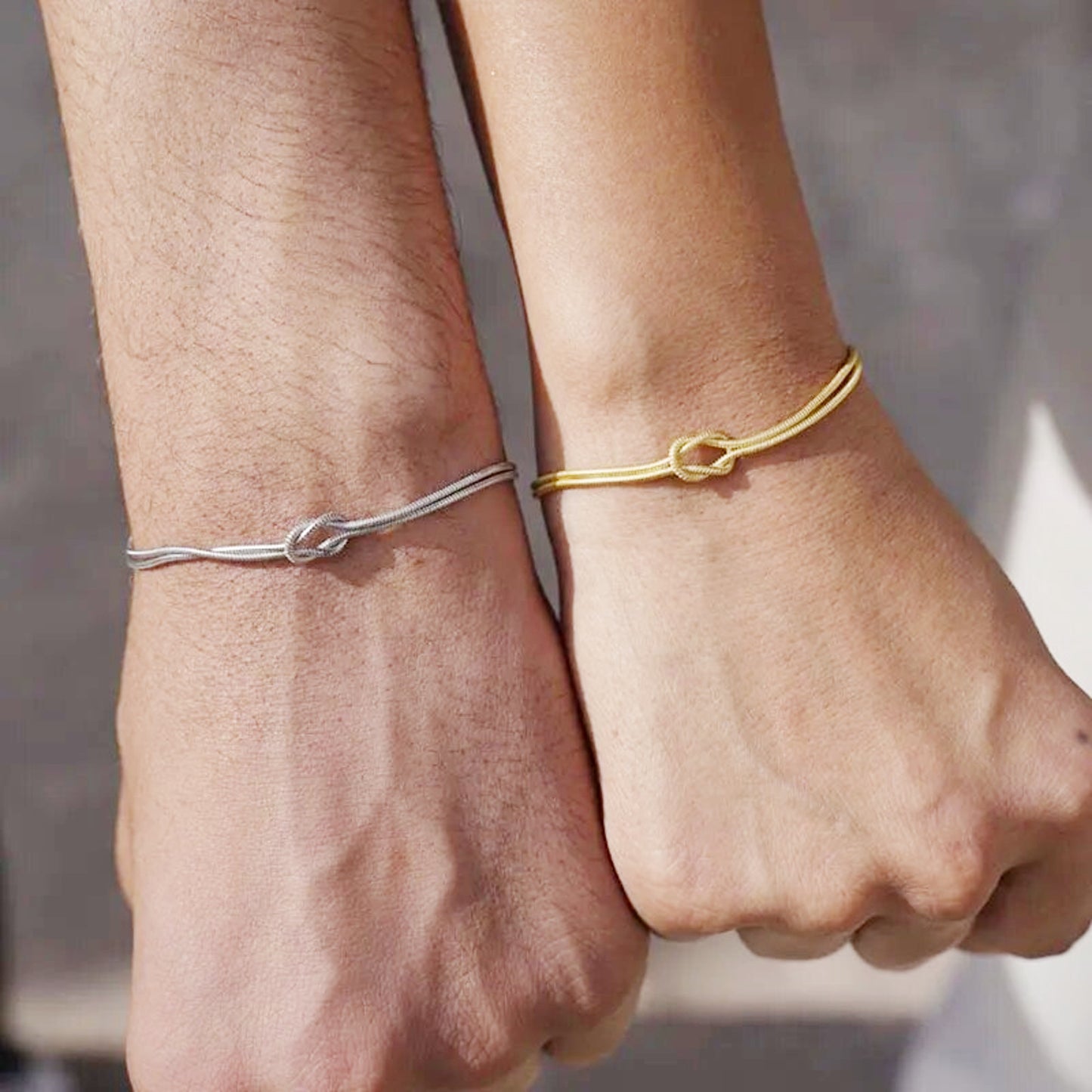 Partnerarmbänder Knoten Edelstahl Silber Gold Armband Unisex Partnerschmuck wasserfest hypoallergen
