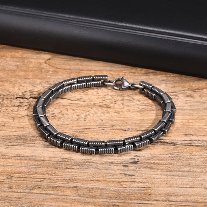 Herrenarmband Edelstahl grau KARMA