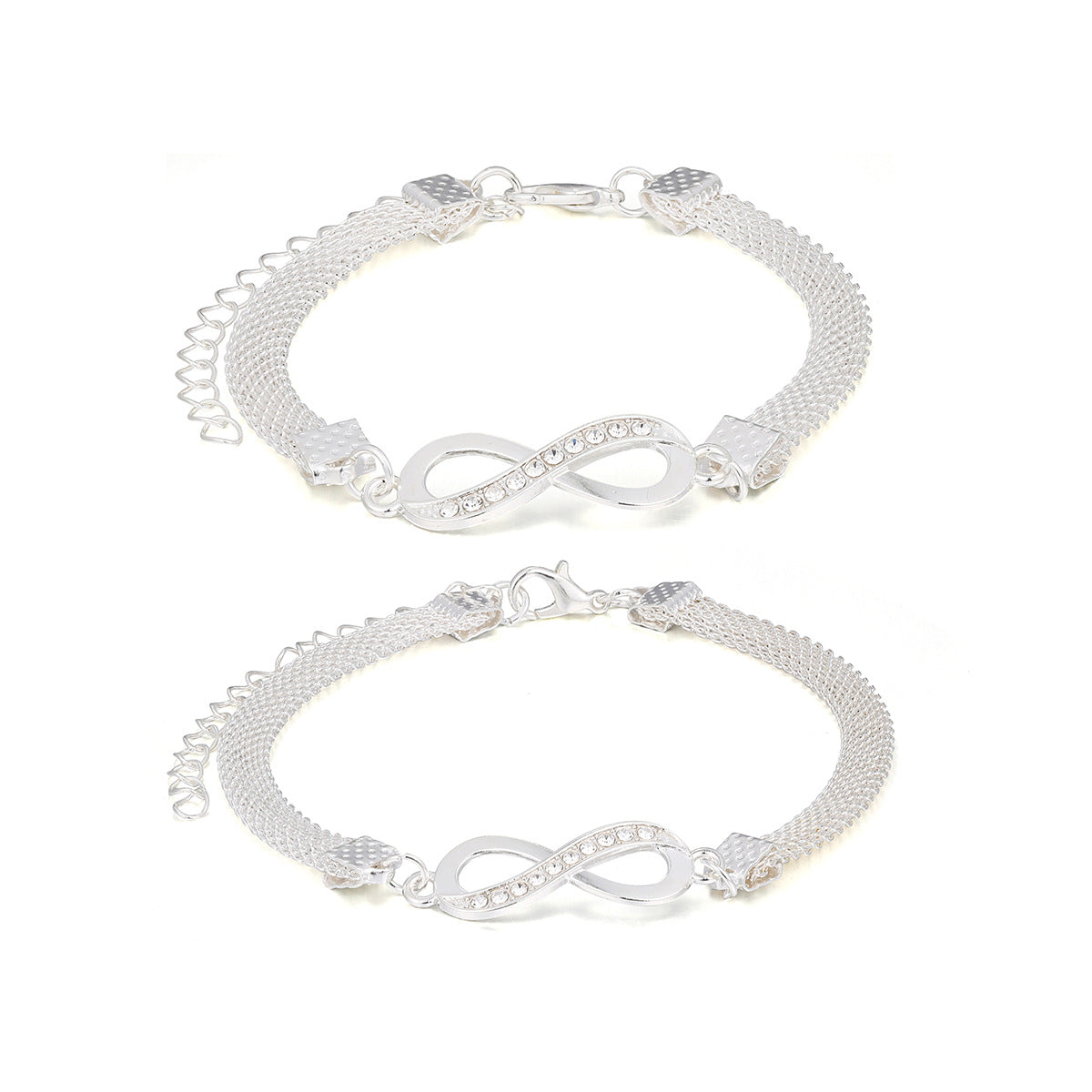 Fußkettchen Set mit Armband Infinity silber KARMA