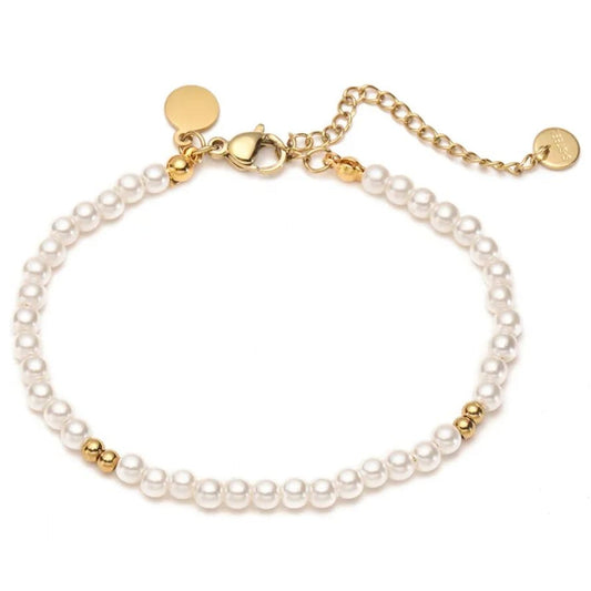 Perlenarmband filigran Gold KARMA