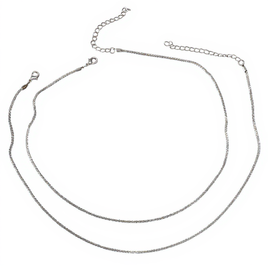 Doppelhalskette Glitzer Strass Gold oder Silber KARMA