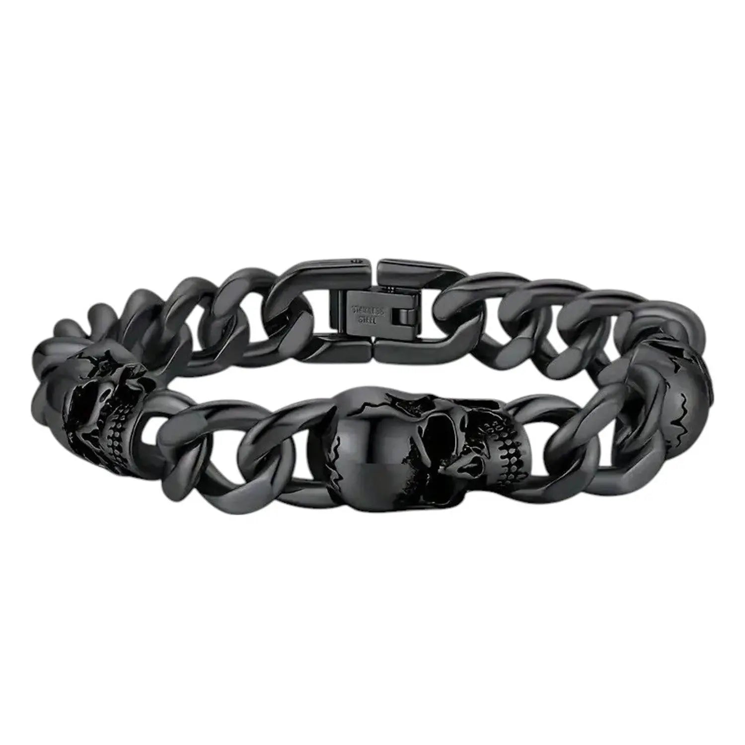 Herrenarmband Totenkopf Schwarz KARMA