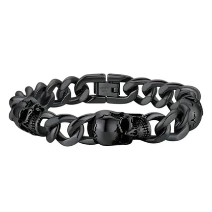 Herrenarmband Totenkopf Schwarz KARMA