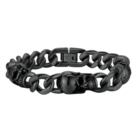 Herrenarmband Totenkopf Schwarz KARMA