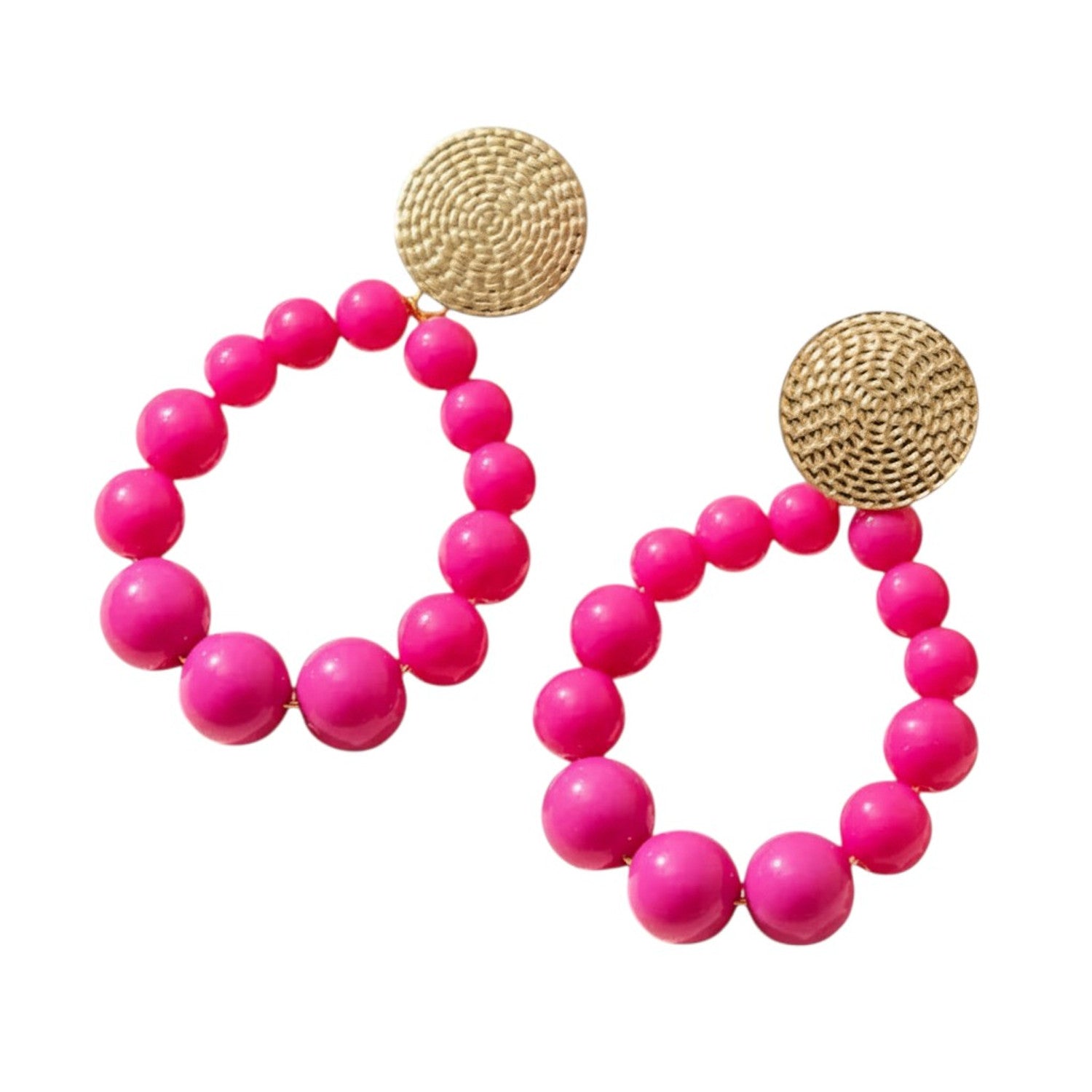 XL Perlenohrringe Pink Acryl  7 cm modern Damen Ohrringe Perlen Karma