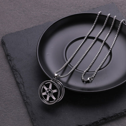 Kette Herren Felge Schwarz Silber Edelstahl 68 cm wasserfest hypoallergen Karma