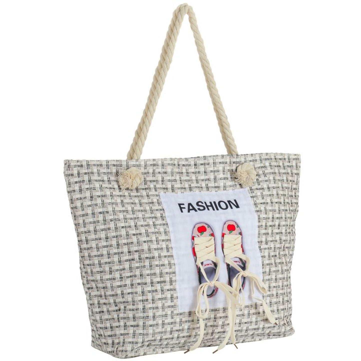 Strandtasche Fashion Beige 47 cm modern Pooltasche Shopper Sommertasche Karma