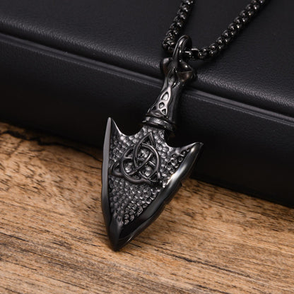 Kette Pfeilspitze Schwarz Herren Edelstahl Halskette KARMA