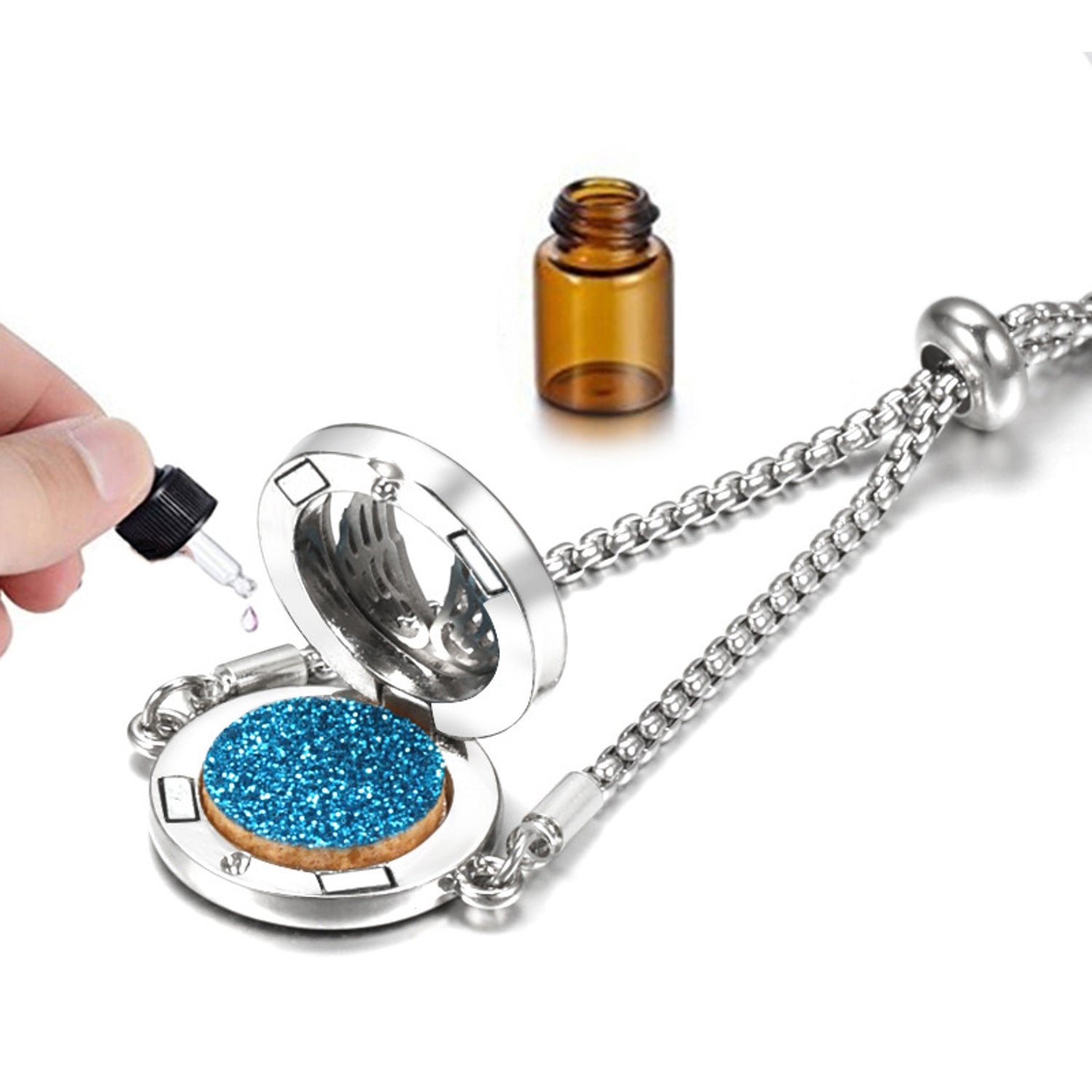 Aromatherapie Armband Edelstahl Silber Lebensbaum Duft Armband Parfümarmband Karma