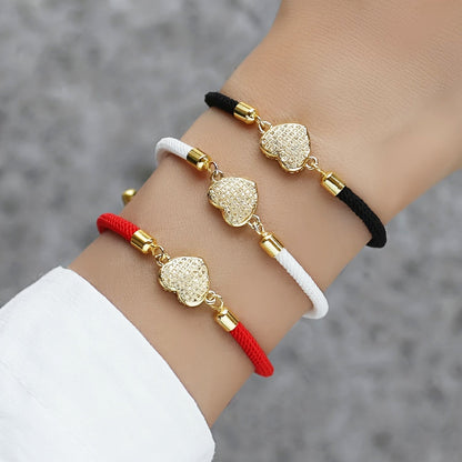 Armband Herz und Lebensbaum Weiss, Rot oder Schwarz KARMA