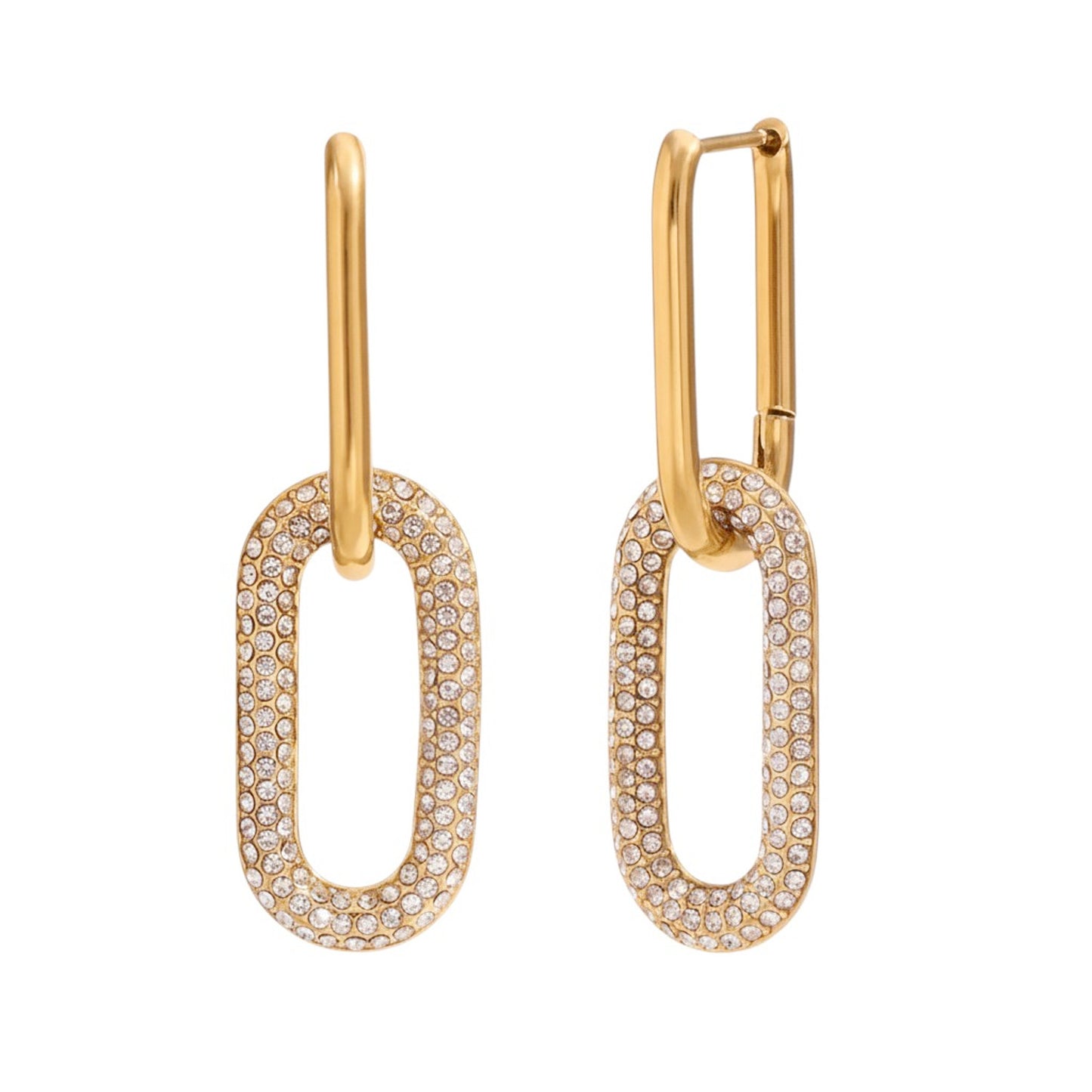 Ohrringe mit Zirkonia aus Edelstahl vergoldet Damenohrringe Gold Karma