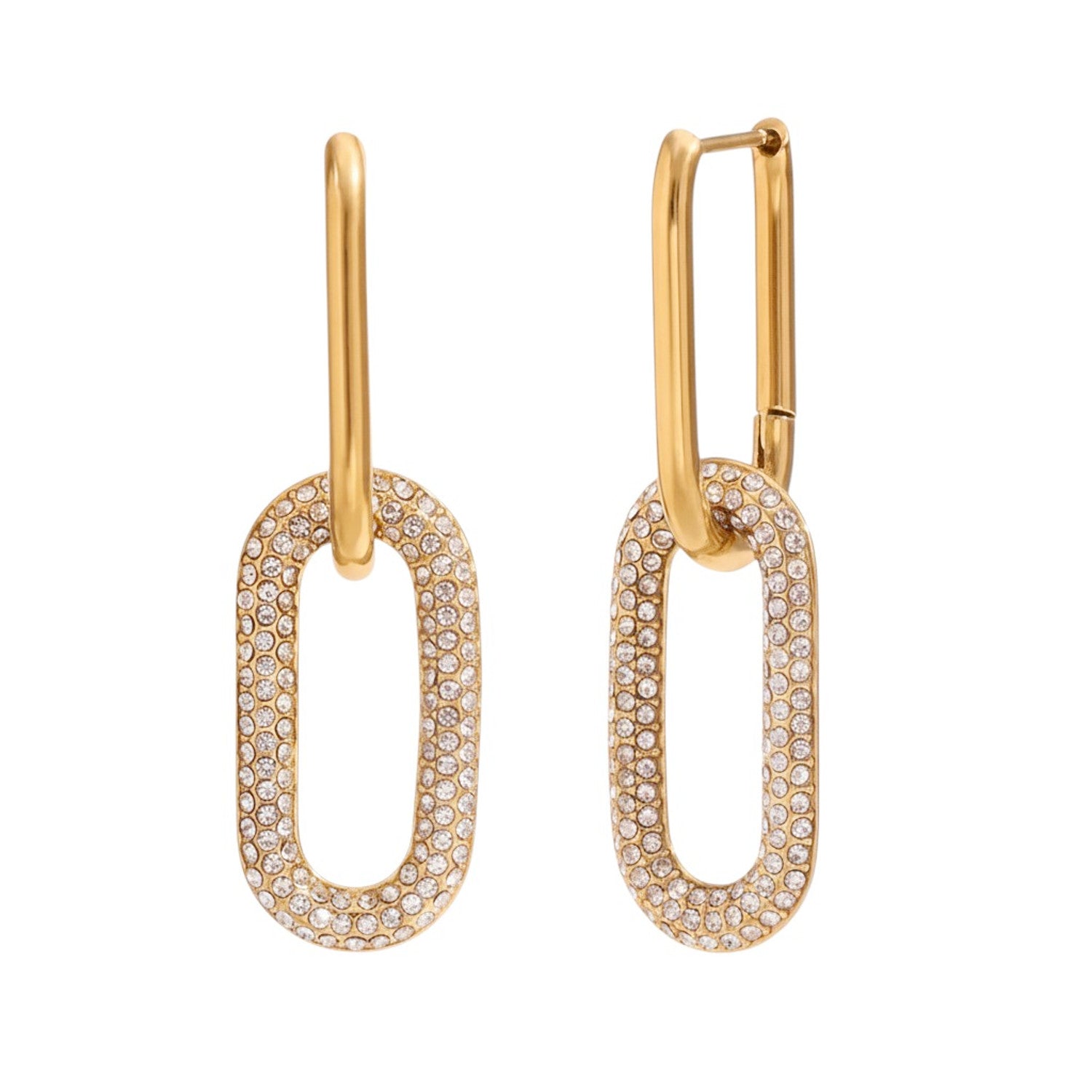 Ohrringe mit Zirkonia aus Edelstahl vergoldet Damenohrringe Gold Karma