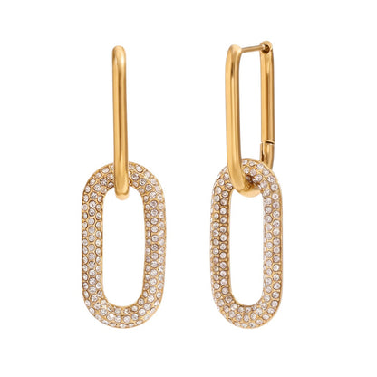 Ohrringe mit Zirkonia aus Edelstahl vergoldet Damenohrringe Gold Karma