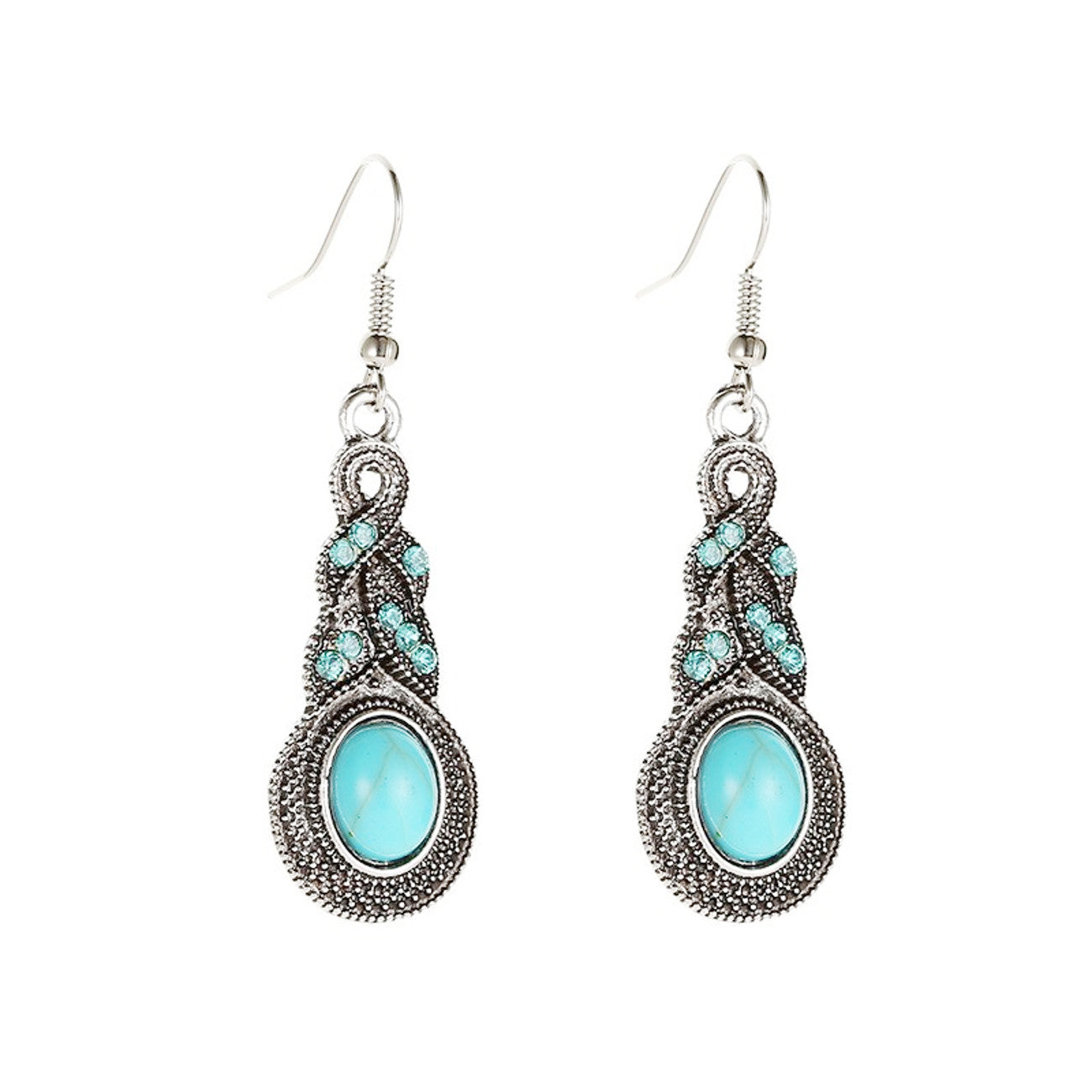 Schmuckset Boho Altsilber Türkis rund KARMA