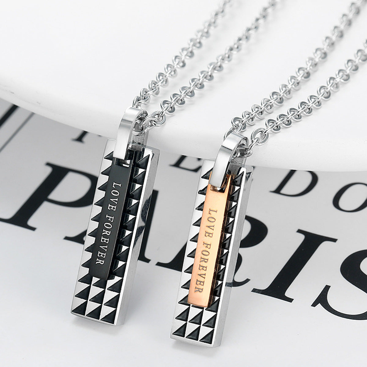 Partnerkette Silber Schwarz Gold Karma