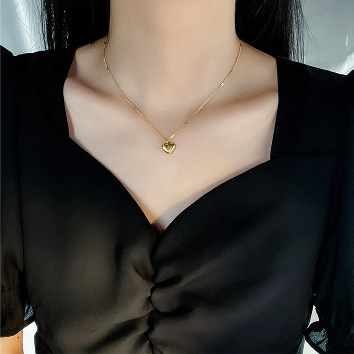 Halskette mit Herz Anhänger Gold KARMA