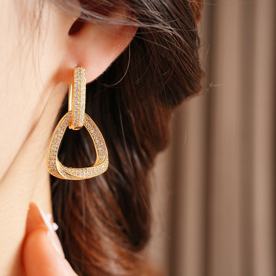 Ohrringe Kristalle Gold Damen Kristallohrringe