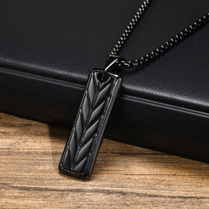 Herrenkette Edelstahl schwarz mit Anhänger KARMA
