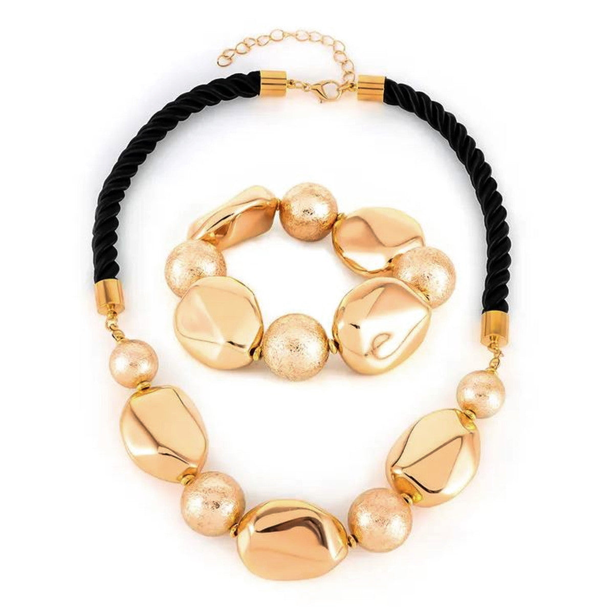 Schmuckset Silber oder Gold Armband Halskette KARMA