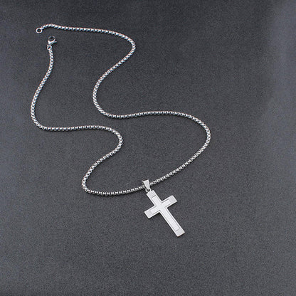 Halskette Kreuz Silber Herren Kette Edelstahl wasserfest hypoallergen