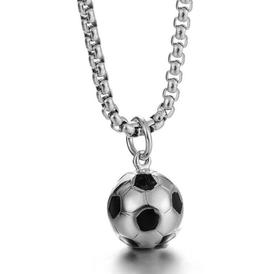 Halskette Herren mit Fußball Anhänger Silber KARMA