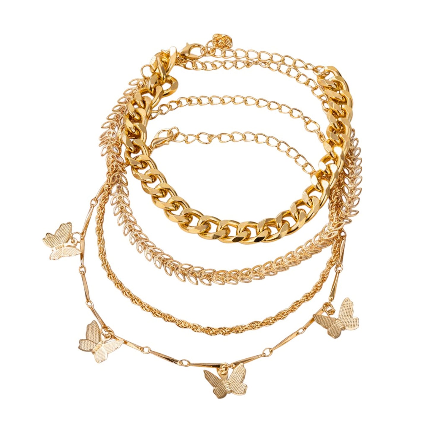 4er Set Armbänder Damen Gold Armbandset modern KARMA