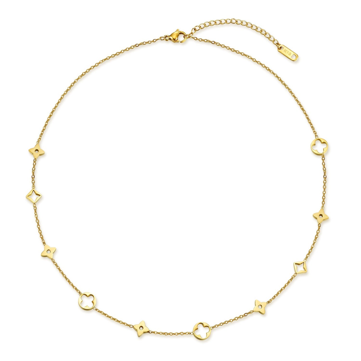 Halskette Gold mit Kleeblättern Edelstahl KARMA